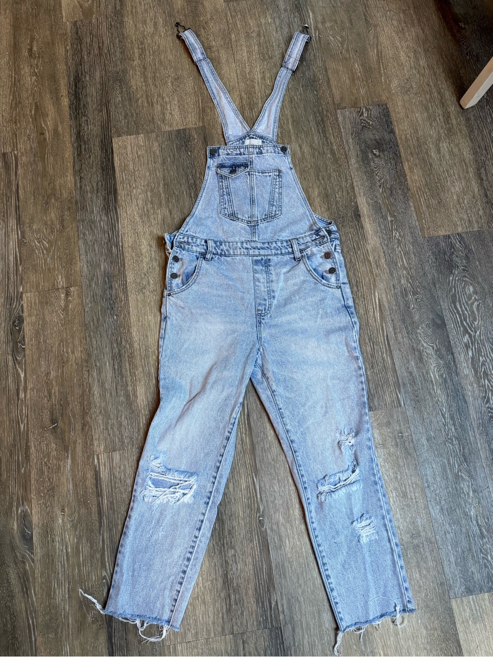 Hidden Light Wash Denim Overalls